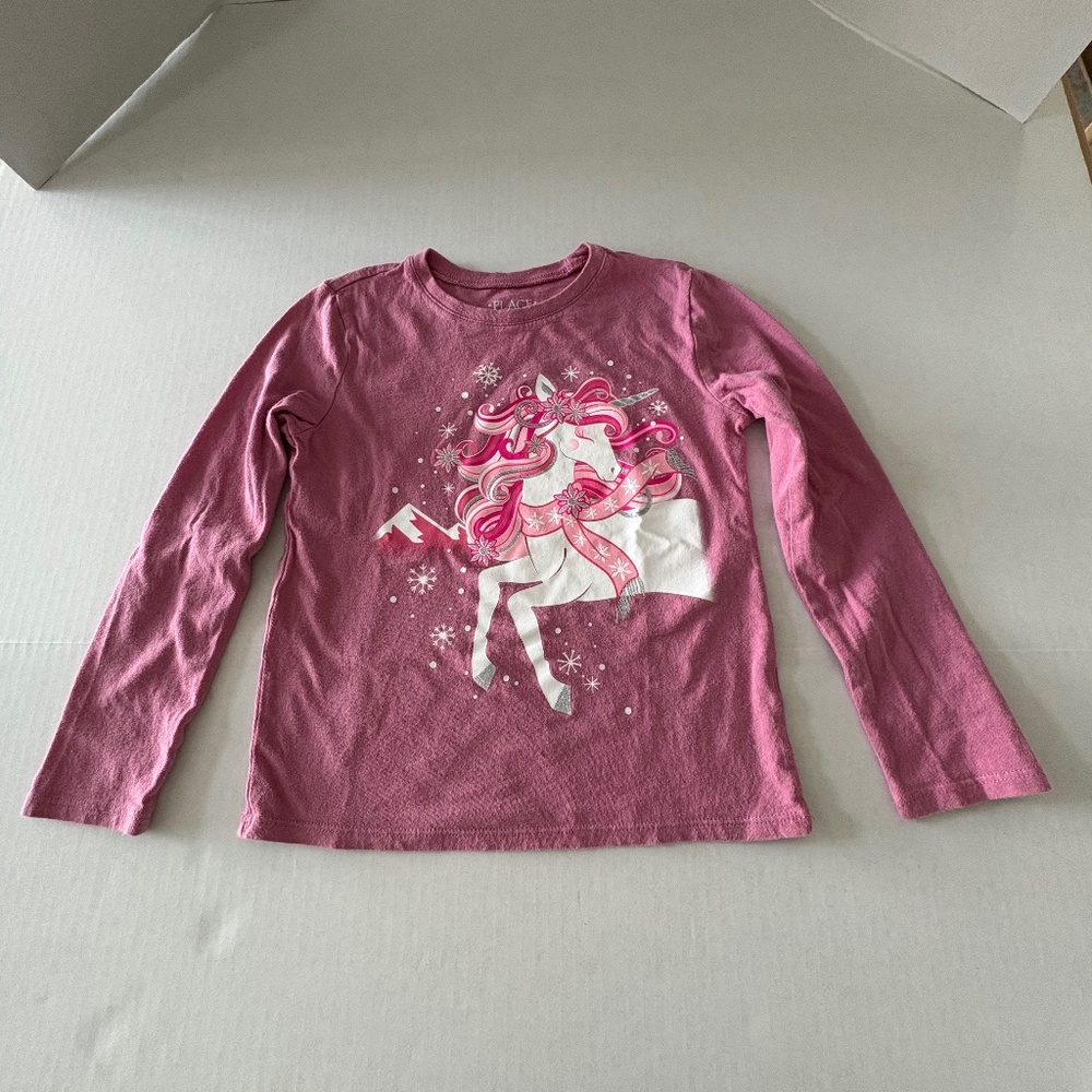Children Place Long Sleeve Unicorn‎ Graphic T-Shirt - Size S - 5/6 Years.
